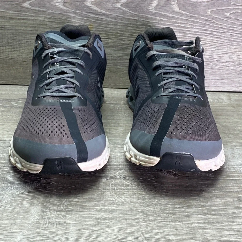 On Running Shoes‎ Cloudflow Men 11.5 Black Asphalt Grey Mesh Athletic Sneakers